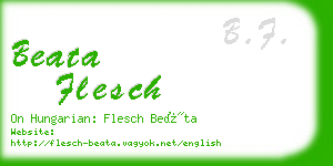 beata flesch business card